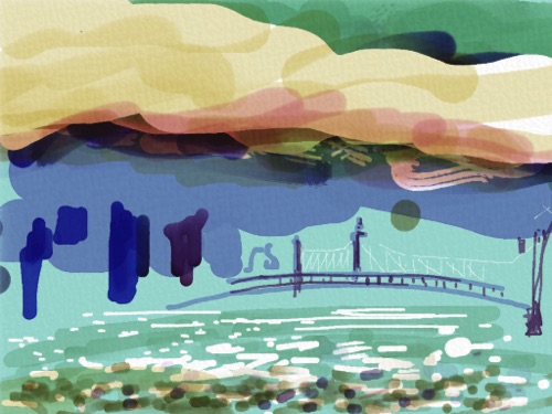 59th Street Bridge #1; 
Auryn Ink app, 2012; 
768 x 1024 px